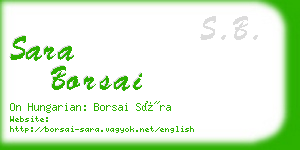 sara borsai business card